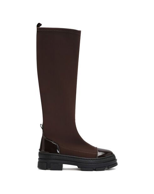Bottes Dolly marron/noir - Talon 5.5 cm