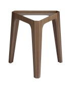 Table d'appoint avec plateau triangulaire fixe noyer/verre - 45x39x42 cm