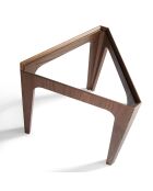 Table d'appoint avec plateau triangulaire fixe noyer/verre - 45x39x42 cm