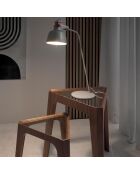 Table d'appoint avec plateau triangulaire fixe noyer/verre - 45x39x42 cm