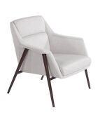 Fauteuil tissu blanc/marron - 78x76x77 cm
