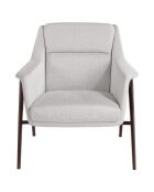Fauteuil tissu blanc/marron - 78x76x77 cm
