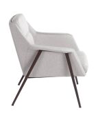 Fauteuil tissu blanc/marron - 78x76x77 cm