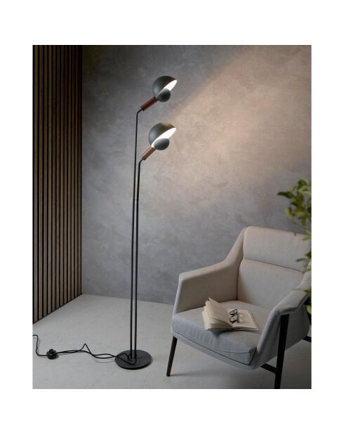 Fauteuil tissu blanc/marron - 78x76x77 cm