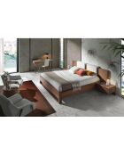 Fauteuil tissu blanc/marron - 78x76x77 cm