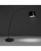 Lampadaire arc réglable en hauteur noir - 195x60x214 cm