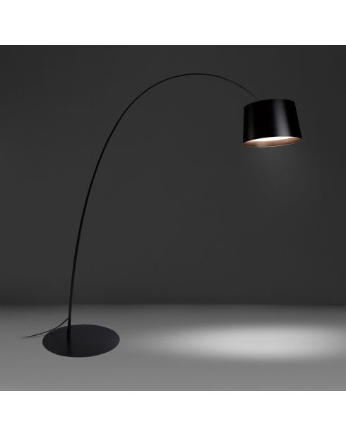 Lampadaire arc réglable en hauteur noir - 195x60x214 cm