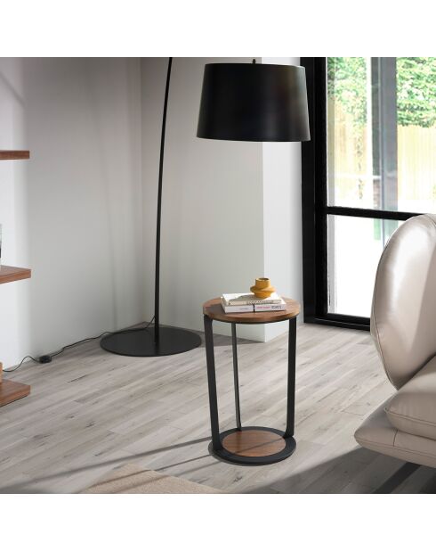 Lampadaire arc réglable en hauteur noir - 195x60x214 cm