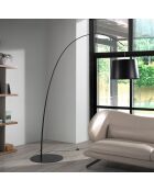 Lampadaire arc réglable en hauteur noir - 195x60x214 cm