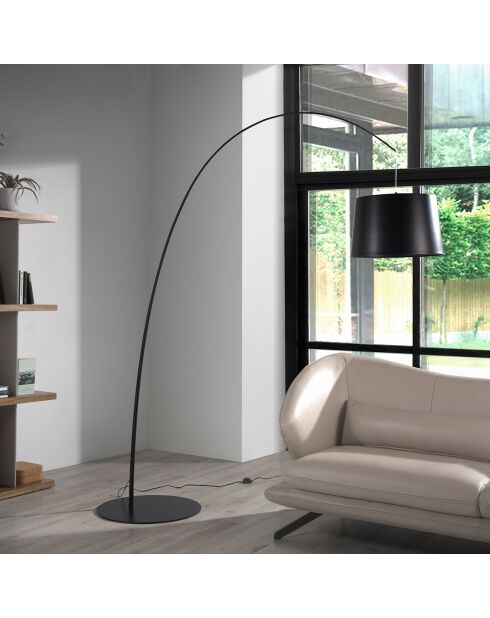 Lampadaire arc réglable en hauteur noir - 195x60x214 cm