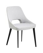 Chaise recouverte de tissu blanc/noir - 50x50x81 cm