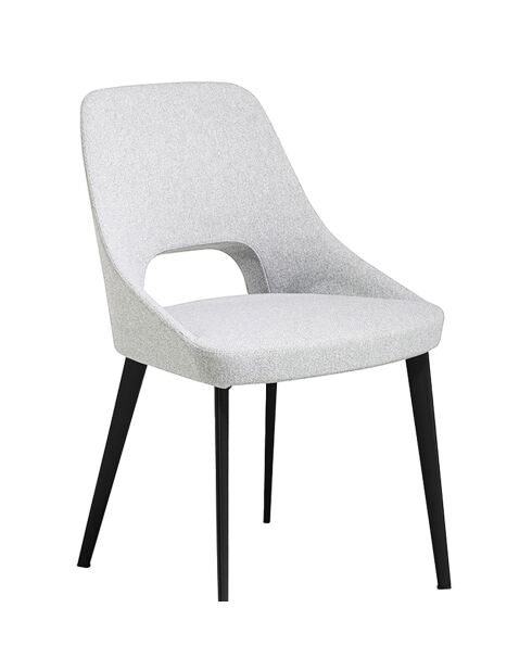 Chaise recouverte de tissu blanc/noir - 50x50x81 cm