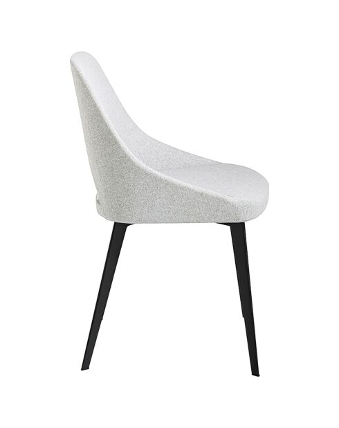Chaise recouverte de tissu blanc/noir - 50x50x81 cm