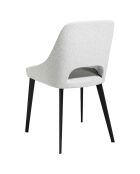 Chaise recouverte de tissu blanc/noir - 50x50x81 cm