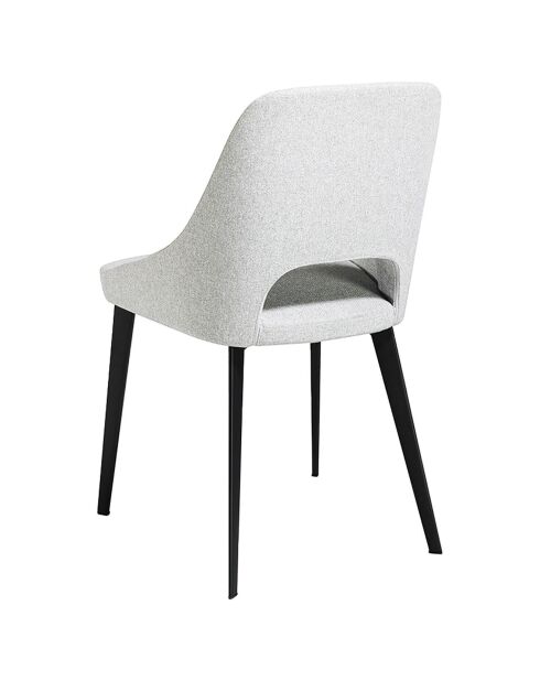 Chaise recouverte de tissu blanc/noir - 50x50x81 cm