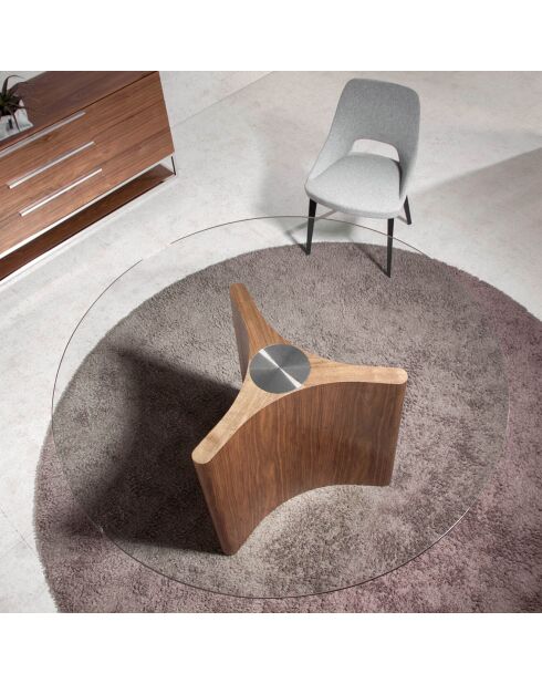 Chaise recouverte de tissu blanc/noir - 50x50x81 cm