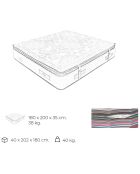 Chaise recouverte de tissu blanc/noir - 50x50x81 cm