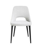 Chaise recouverte de tissu blanc/noir - 50x50x81 cm
