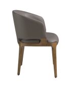Chaise de salle à manger en Cuir noyer/vison - 57x58x76 cm