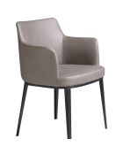 Chaise de salle à manger en tissu vison/noir  - 56x62x80 cm