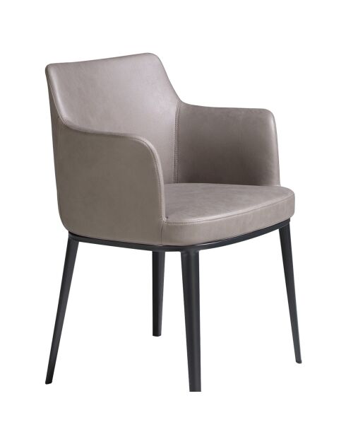 Chaise de salle à manger en tissu vison/noir  - 56x62x80 cm