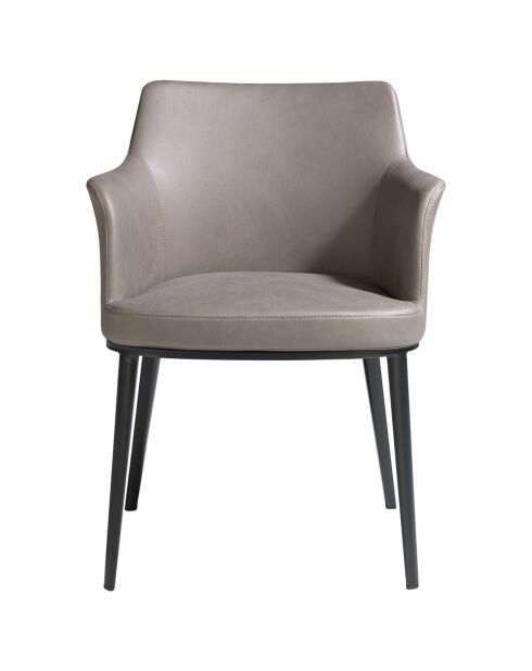 Chaise de salle à manger en tissu vison/noir  - 56x62x80 cm