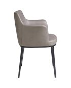 Chaise de salle à manger en tissu vison/noir  - 56x62x80 cm