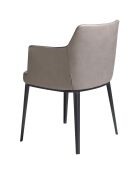 Chaise de salle à manger en tissu vison/noir  - 56x62x80 cm