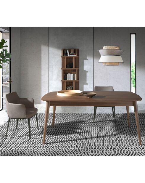 Chaise de salle à manger en tissu vison/noir  - 56x62x80 cm