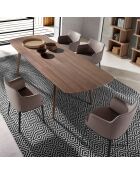 Chaise de salle à manger en tissu vison/noir  - 56x62x80 cm