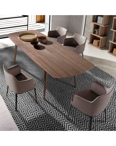 Chaise de salle à manger en tissu vison/noir  - 56x62x80 cm