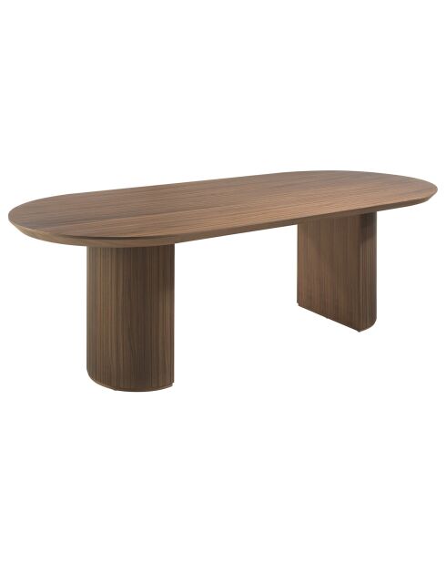 Fester Esstisch mit ovaler Nussbaumplatte - 240x105x75 cm