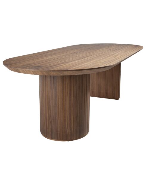 Fester Esstisch mit ovaler Nussbaumplatte - 240x105x75 cm