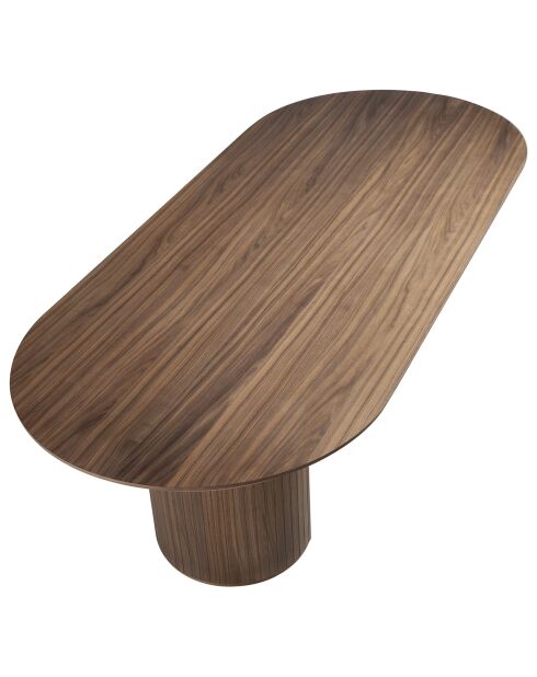 Fester Esstisch mit ovaler Nussbaumplatte - 240x105x75 cm