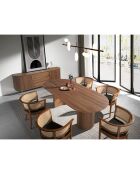 Fester Esstisch mit ovaler Nussbaumplatte - 240x105x75 cm