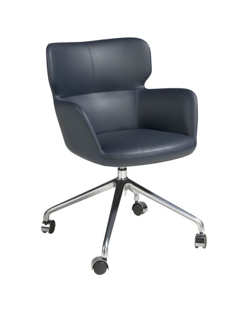 Chaise de bureau pivotante avec accoudoirs gris/bleu  - 58x59x80 cm