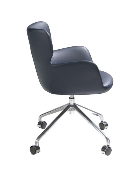 Chaise de bureau pivotante avec accoudoirs gris/bleu  - 58x59x80 cm