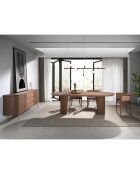 Fester Esstisch mit ovaler Nussbaumplatte - 240x105x75 cm