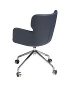 Chaise de bureau pivotante avec accoudoirs gris/bleu  - 58x59x80 cm