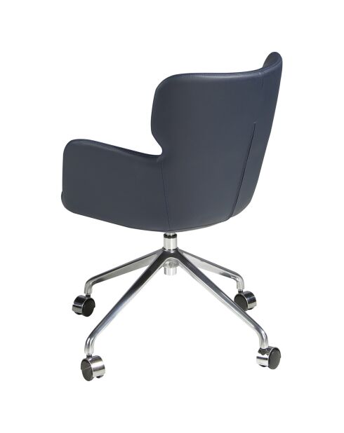 Chaise de bureau pivotante avec accoudoirs gris/bleu  - 58x59x80 cm