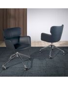 Chaise de bureau pivotante avec accoudoirs gris/bleu  - 58x59x80 cm