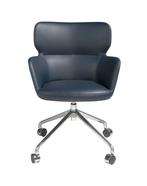 Chaise de bureau pivotante avec accoudoirs gris/bleu  - 58x59x80 cm