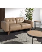 Table d'appoint ronde plateau en rotin naturel/noir  - 52x52x52 cm