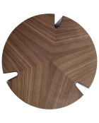 Table basse ronde noyer/noir - 90x90x36 cm