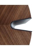 Table basse ronde noyer/noir - 90x90x36 cm
