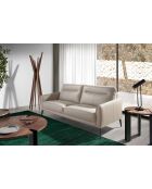 Table basse ronde noyer/noir - 90x90x36 cm