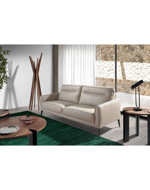 Table basse ronde noyer/noir - 90x90x36 cm