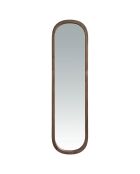 Miroir mural avec demi-pointe ovale noyer - 40x150x4 cm