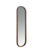 Miroir mural avec demi-pointe ovale noyer - 40x150x4 cm