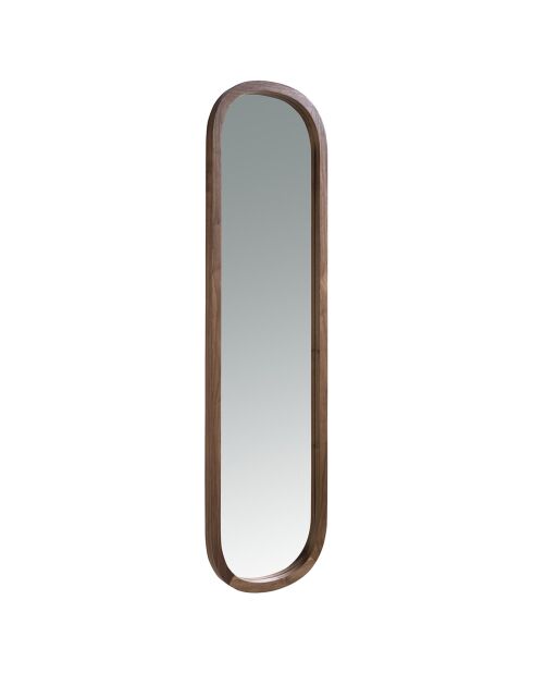 Miroir mural avec demi-pointe ovale noyer - 40x150x4 cm